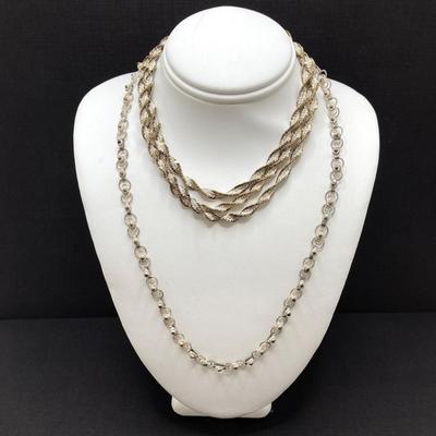 LOT 196: Pair of Sterling Chains - Twisted and Link Styles