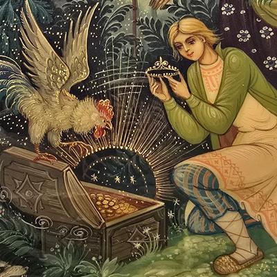 LOT 204: Beautiful Kholui Russian Laquer Box handpainted and signed by Artist
