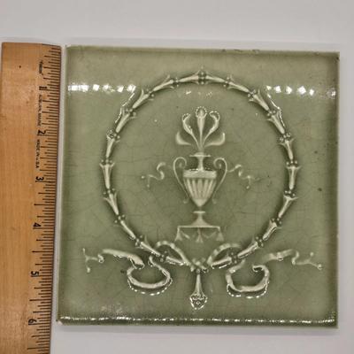 LOT 206: 14 Architectural Salvage Glazed Ceramic Wall Tiles