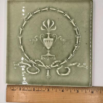 LOT 206: 14 Architectural Salvage Glazed Ceramic Wall Tiles