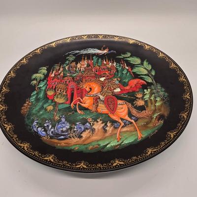LOT 207: First Edition "Russian Tales" Vinogradov Porcelain Factory Collector's Plate with Religious Icon and Doll