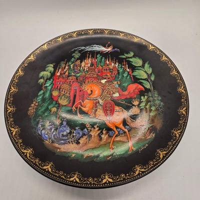 LOT 207: First Edition "Russian Tales" Vinogradov Porcelain Factory Collector's Plate with Religious Icon and Doll