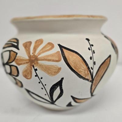 LOT 208: Vintage Signed Acoma Pottery Vase, Restoration Hardware Alabaster Apothecary Jars, Franklin Mint Collector's Plate and...