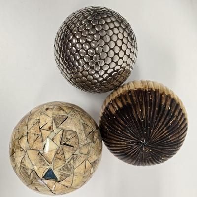 LOT 209: Slovenian Painted Beehive Front with Architectural Salvage Tiles, Hand Painted Ceramic Bowl and Home Decor