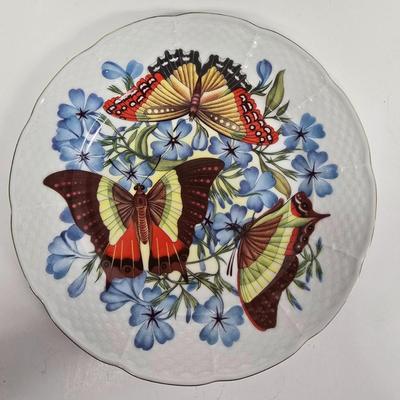 LOT 210: Godinger "1855 Email de Limoges" Collector's Plate, Glazed Ceramic Jug, Silver-plate Trays, Alabaster Carved...