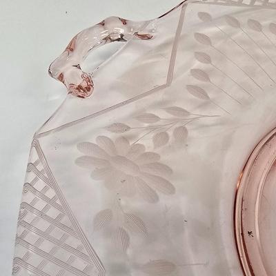 LOT 212: Signed Hsnd Painted Portuguese Vase, Pink Depression Glass Platter, Lenox "Little Quilters" Decorative Plate, Local...