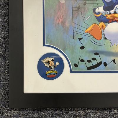 LOT 224: Disney Donald Duck 2003 Mickeys Philharmagic Framed Art w/Pin and COA