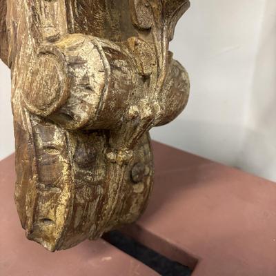 LOT 230: Antique Architectural Carved Wood Corbel
