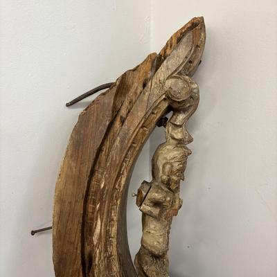 LOT 230: Antique Architectural Carved Wood Corbel
