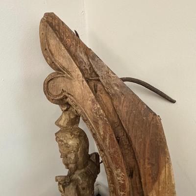 LOT 230: Antique Architectural Carved Wood Corbel