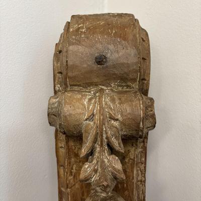LOT 230: Antique Architectural Carved Wood Corbel