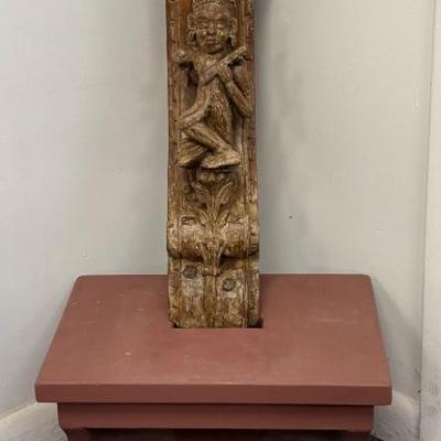 LOT 230: Antique Architectural Carved Wood Corbel