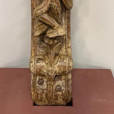 LOT 230: Antique Architectural Carved Wood Corbel