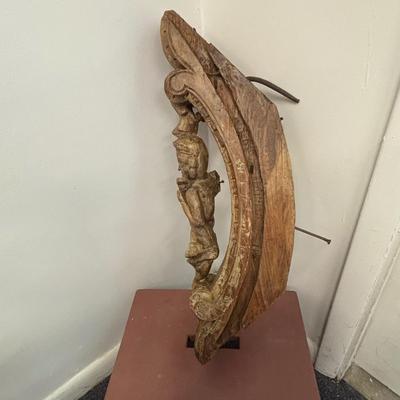 LOT 230: Antique Architectural Carved Wood Corbel