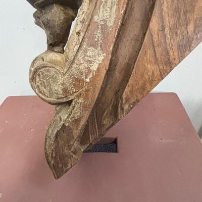 LOT 230: Antique Architectural Carved Wood Corbel