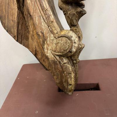 LOT 230: Antique Architectural Carved Wood Corbel