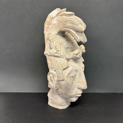 LOT 232: Archaeological Stucco on Ceramic Statuette: "Mayan King of Palenque"