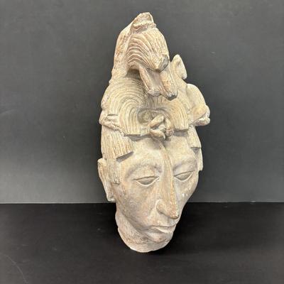 LOT 232: Archaeological Stucco on Ceramic Statuette: "Mayan King of Palenque"