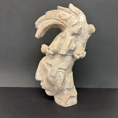 LOT 232: Archaeological Stucco on Ceramic Statuette: "Mayan King of Palenque"