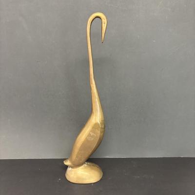 LOT 234: Hand Crafted Thai Silk Pillow Cover, Solid Brass Heron Bird, World Globe & Vintage Teacup