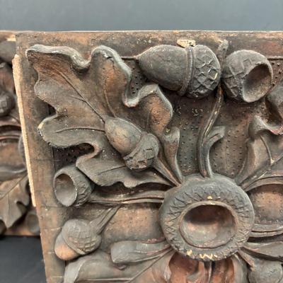 LOT 235: Set of 2 Architectural Red Bricks w/Acorn Design