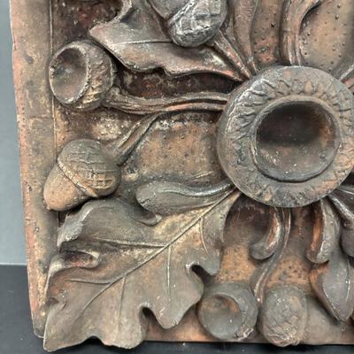 LOT 235: Set of 2 Architectural Red Bricks w/Acorn Design
