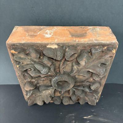 LOT 235: Set of 2 Architectural Red Bricks w/Acorn Design