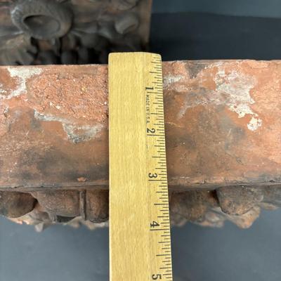 LOT 235: Set of 2 Architectural Red Bricks w/Acorn Design