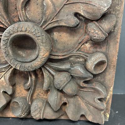 LOT 235: Set of 2 Architectural Red Bricks w/Acorn Design