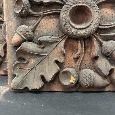 LOT 235: Set of 2 Architectural Red Bricks w/Acorn Design