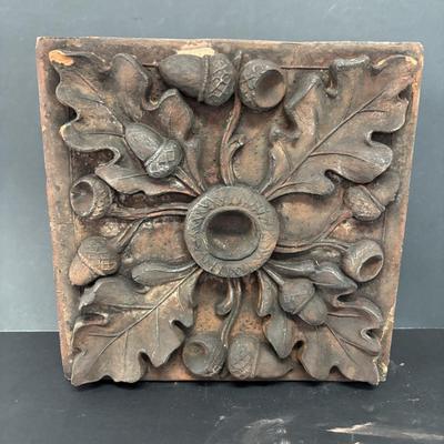 LOT 235: Set of 2 Architectural Red Bricks w/Acorn Design