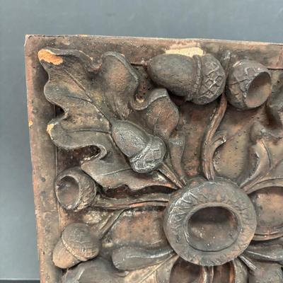 LOT 235: Set of 2 Architectural Red Bricks w/Acorn Design