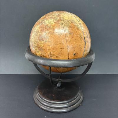 LOT 236: Home Decor: Brass Eagle Wall Lamp, Globe along with Matal Candle Wall Sconces