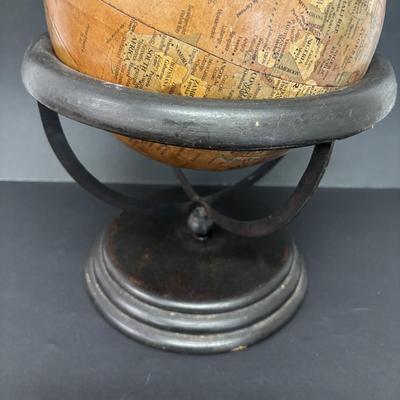 LOT 236: Home Decor: Brass Eagle Wall Lamp, Globe along with Matal Candle Wall Sconces