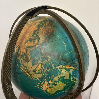 LOT 238: Vintage Cram's 16" Physical & Political Terrestrial Globe