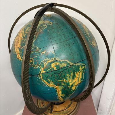 LOT 238: Vintage Cram's 16" Physical & Political Terrestrial Globe