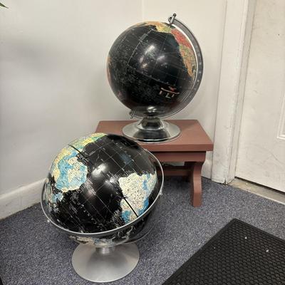 LOT 239: Set of 2 Vintage Replodge Globes: 12" Precision & 12" Starlight