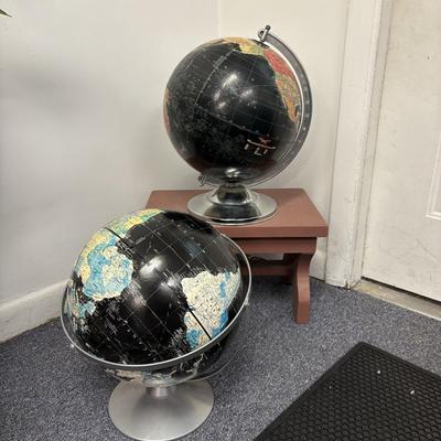 LOT 239: Set of 2 Vintage Replodge Globes: 12" Precision & 12" Starlight