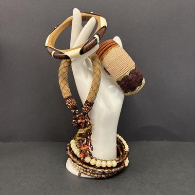 LOT 240: Fashion Jewelry Collection: Dana Buchana, Lia Sophia, Seasonal Whispers, Wooden Bangle, Pierced Earrings, Necklaces, Bracelets