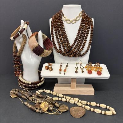 LOT 240: Fashion Jewelry Collection: Dana Buchana, Lia Sophia, Seasonal Whispers, Wooden Bangle, Pierced Earrings, Necklaces, Bracelets