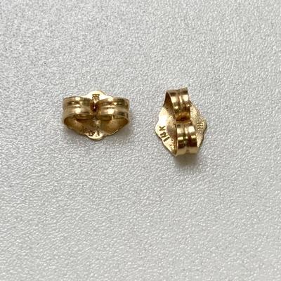 LOT 244: Yellow Gold and Black Onyx Pierced Earrings - 10K, 2.21 gtw