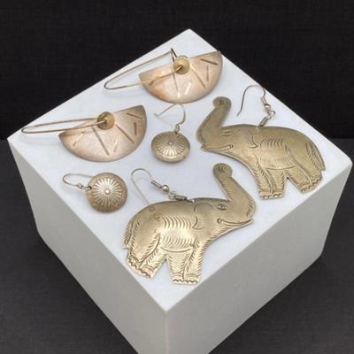 LOT 245: Sterling and Silver Tone Pierced Earrings