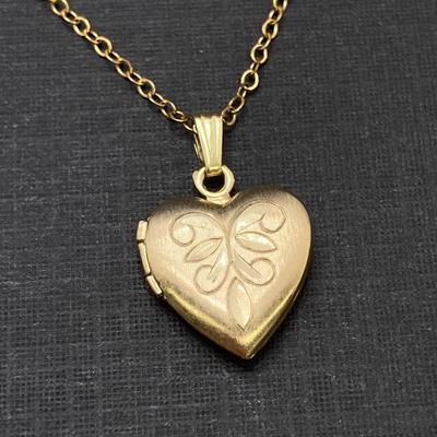 LOT 246: Vintage Gold Filled Jewelry Collection - Van Dell, Heart Locket, Brooch and More