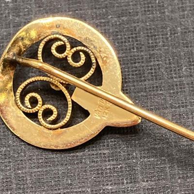 LOT 246: Vintage Gold Filled Jewelry Collection - Van Dell, Heart Locket, Brooch and More