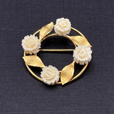 LOT 246: Vintage Gold Filled Jewelry Collection - Van Dell, Heart Locket, Brooch and More