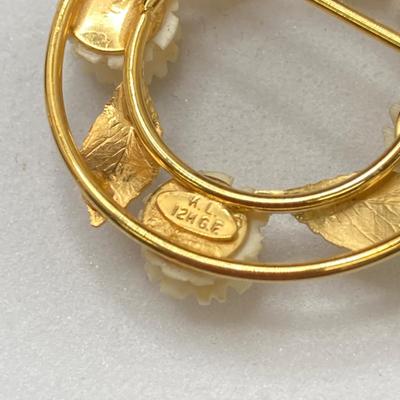 LOT 246: Vintage Gold Filled Jewelry Collection - Van Dell, Heart Locket, Brooch and More