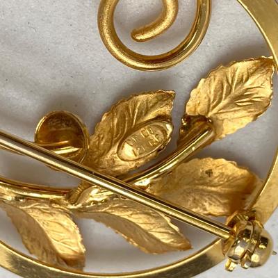 LOT 247: Gold Filled Jewelry Collection - Pendant Necklace, Brooch, Earrings and More