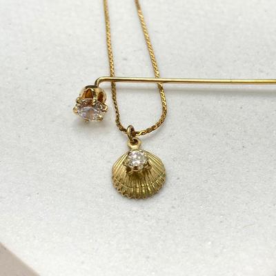 LOT 247: Gold Filled Jewelry Collection - Pendant Necklace, Brooch, Earrings and More