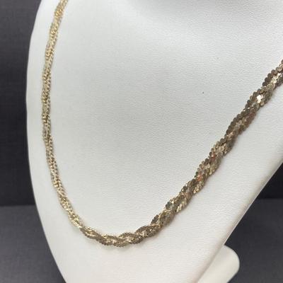 LOT 248: Sterling Silver Jewelry - Ring, Earrings and Chain - 18.4 gtw