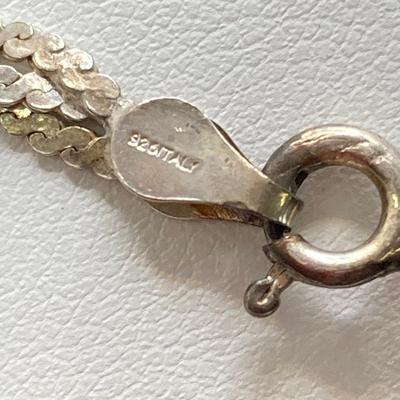 LOT 248: Sterling Silver Jewelry - Ring, Earrings and Chain - 18.4 gtw